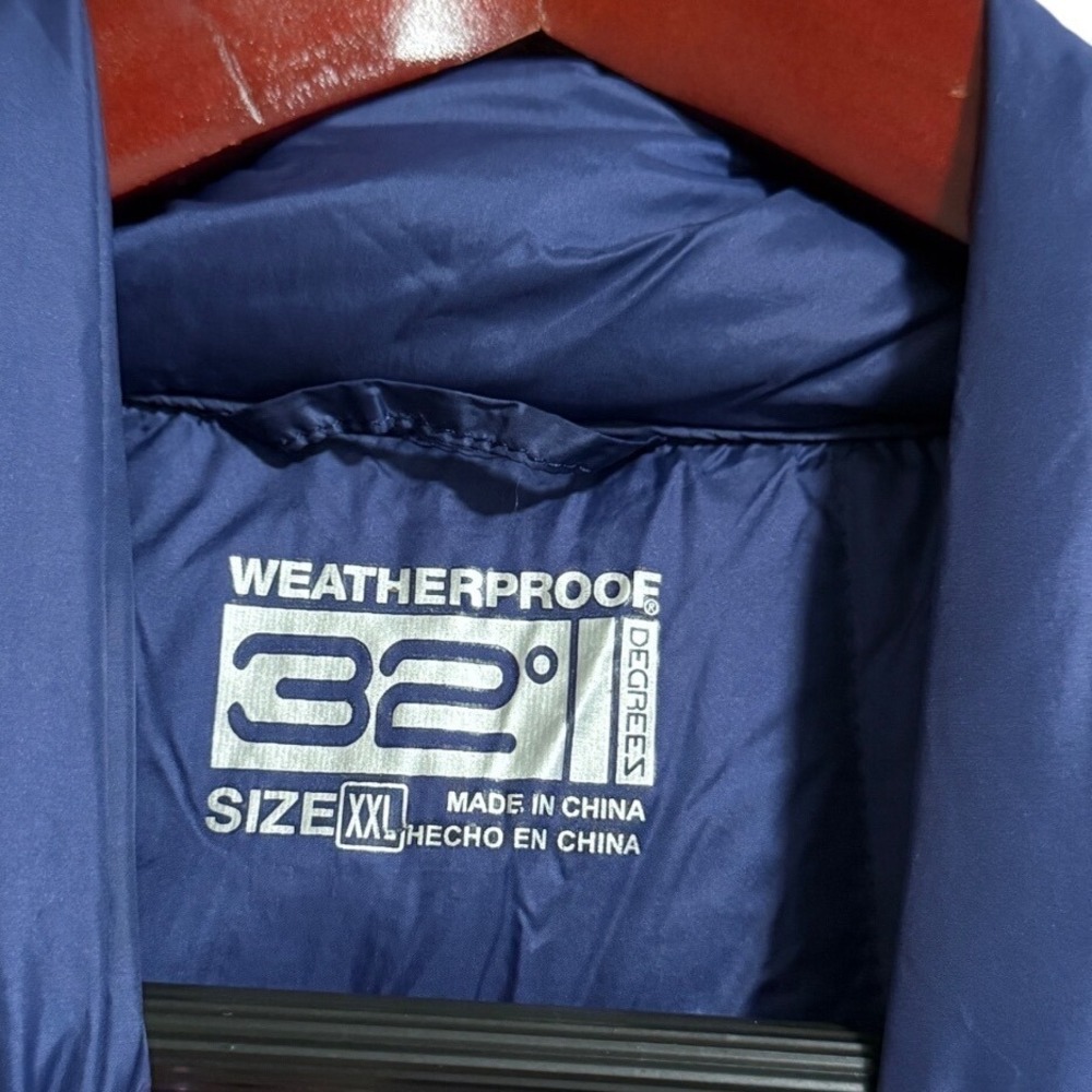 Weatherproof 32 Degrees Women XXL Blue Black Hybrid Down Puffer Fleece Jacket - Picture 2 of 5